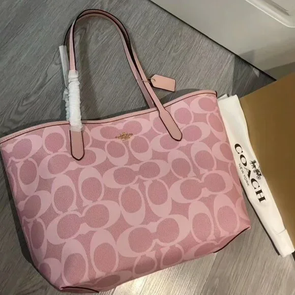 COACH City 33 Cherry Blossom Powder Tote Bag - Picture 2 of 7